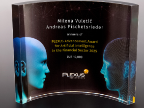 An award for Milena Vuletic, the "PLEXUS Award for Artificial Intelligence in Finance"