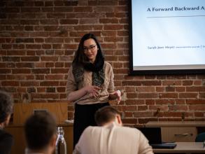 Sarah Jean Meyer presenting at Spring Retreat